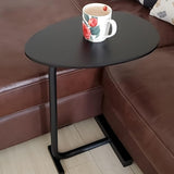 Bijzettafel – Massief Houten Koffietafel - Inschuif Tafel Met C- Vorm – 26 x 32 x 60 cm – Inch – Moderne Bijzettafel Voor Woonkamer, Slaapkamer, Balkon en Kantoor – Compact en Licht Ontwerp – Ruimtebesparend MDF &amp; Metaal