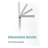 Vrijstaande Toiletrolhouder - Beldray Swivel Top Design - Geschikt Voor 4 Rollen - Roestvrij Staal Met Zwaar Gewogen Basis - Compact en Stijlvol Voor Badkamer en Washroom