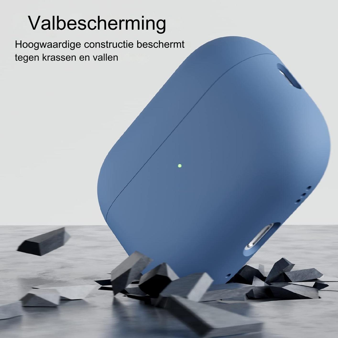 Beschermende Siliconen Hoes Voor AirPods Pro 2 2022 - Zachte Skin Met Zichtbare LED - Perfecte Pasvorm, Eenvoudig Te Installeren en Verwijderen - Langdurige Bescherming Tegen Stof en Krasjes - Verkrijgbaar in Frans Blauw en Mint Groen