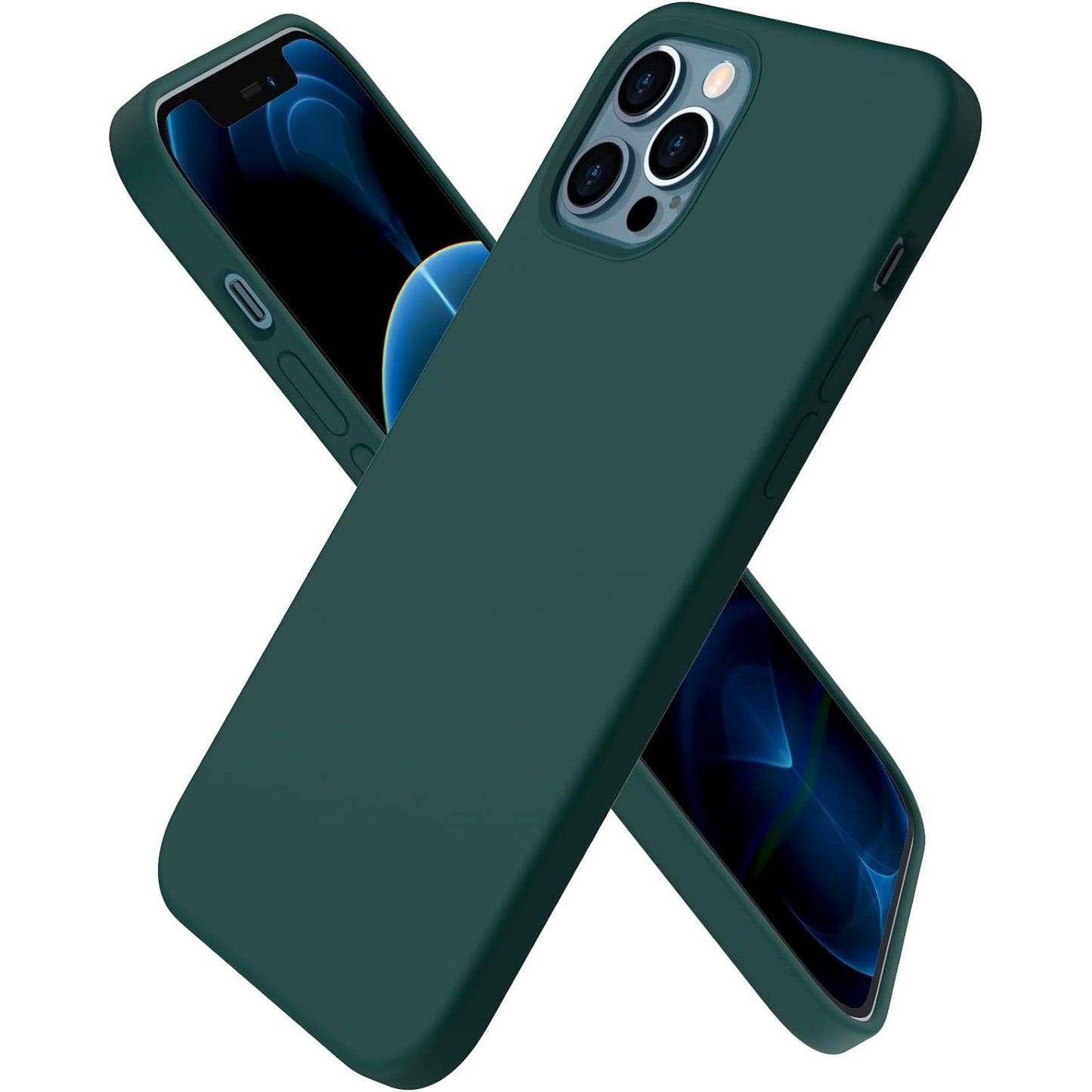 iPhone 12 & 12 Pro Case - 6.1 inch - Compatibel met beide modellen (6.1 inch). Slank ontwerp van vloeibare siliconen met 3 lagen voor volledige bescherming, Zacht, flexibel en volledig bedekkend voor optimale grip en bescherming
