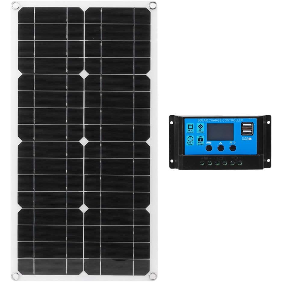 Monocrystalline Polycrystalline Zonnepaneel met USB - 25W Outdoor Solar Panel voor Acculading - Caravan, Boot, Auto en Telefoons - IP65 Waterdicht - 12V DC en 5V USB Output - Inclusief 10A PWM Controller