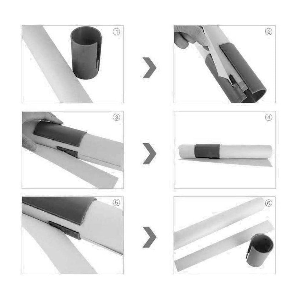 Set van 4 Mini-Snijders voor Cadeaupapier - Zwart en Wit - Compact en Veilig Ontwerp - Ideaal voor Kerst, Verjaardagen en Bruiloften - Geschikt voor Diverse Papiersoorten