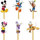 34 Delig -  Mickey en Minnie Mouse Cupcake Toppers - Perfecte Decoratie voor Bruiloft, Baby Shower en Verjaardagsfeestjes - Inclusief 24 Papieren Taarttoppers En 10 3D-figuurtjes