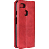 Portemonnee Lederen Hoesje voor Google Pixel 3 - Flip Hoesje met [3 Sleuven] [Magnetische Sluiting] [Staande Functie] Flip Hoesje Cover voor Google Pixel 3 Rood - Hoogwaardig Leer, Handige Stand, Veilige Sluiting, Luxe Bescherming