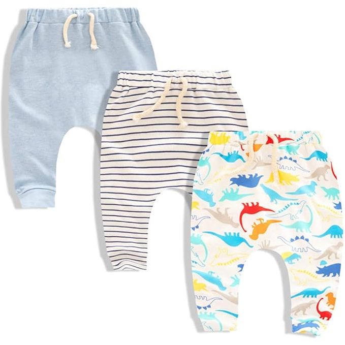 3-Pack Baby Harem Broekjes – Uniseks – 100% Katoen – Elastische Taille – Comfortabel en Ademend – Geschikt Voor Baby Jongens en Meisjes – Ideaal Voor Dagelijks Gebruik en Feestjes