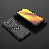 Multifunctioneel Ringhouder Hoes - Geschikt voor Xiaomi Poco X3 NFC/X3 Pro - Extra Sterke Mobiele Hoes - Ultieme Bescherming, Shockproof met Magnetische Houder - Inclusief Schermbeschermer