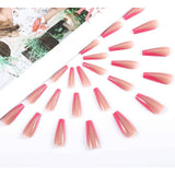 Hot Pink French Press on Nails - Designer Fake Nagels voor een Stijlvolle Look - Langdurige Coffin Acryl Nagels (Glanzend) - 24 Stuks