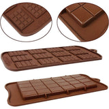 2 stuks - Siliconen Chocoladevormen - Niet-Klevende Chocoladeschimmels - Mini Chocolade Reepvormen - Twee Verschillende Stijlen van Bruine IJsblokjesbakvormen - Snoep Chocolade Bakken Keukenmallen - Chocolademallen - Chocoladevormen Set