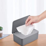 Georganiseerde Tissue Opbergbox - Tissue Organizer - Praktische Wipes Dispenser voor Thuis, Kantoor en Auto - Vochtverlies Voorkomen - Duurzaam en Veilig Materiaal - Draagbaar Ontwerp - Multifunctioneel - Grijs
