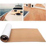 Zelfklevende EVA Bootvloerbekleding – Marine Teak Schuimmat 90 × 240 cm – Waterdichte Antislip Bootdek Mat – Goud/Zwart – Voor Boot, Jacht, Camper of Auto