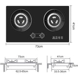 2-pits gaskookplaat – inbouw of tafelmodel – 73 x 41 cm – zwart gehard glas – gaskookplaat met thermokoppel vlambeveiliging – krachtige branders – veilige knopbediening – geschikt voor thuis, camper, buitenkeuken – eenvoudig schoon te maken