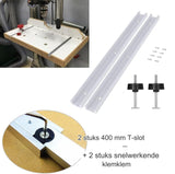 2 stuks - Aluminium R-Rail - Dubbel Aluminium Rail Systeem - R-vormige Aluminium Spoor - 2-delige Aluminium R-Rail Set - Dubbele Aluminium Glijrail - Aluminium Montagerail Set - Aluminium Glijbaan Kit - Dubbelzijdig Aluminium Rail Systeem