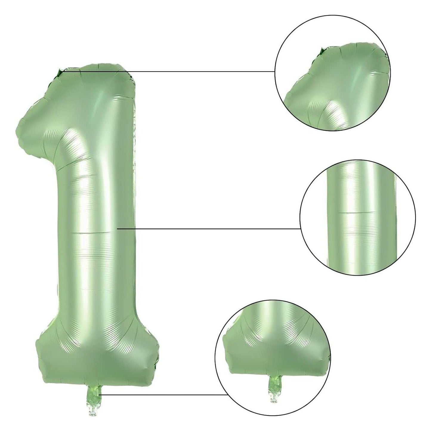 100 cm - Nummer 1 Ballon - Salie Groen - 1e Verjaardag Ballonnen Set - Retro Zand Wit - Avocado Groen - Goudkleurige Latex Ballonnen - 1 Folie Ballon - Babyshower - Jungle Thema Verjaardag Decoratie - Herbruikbare Ballonnen Voor Jongens En Meisjes