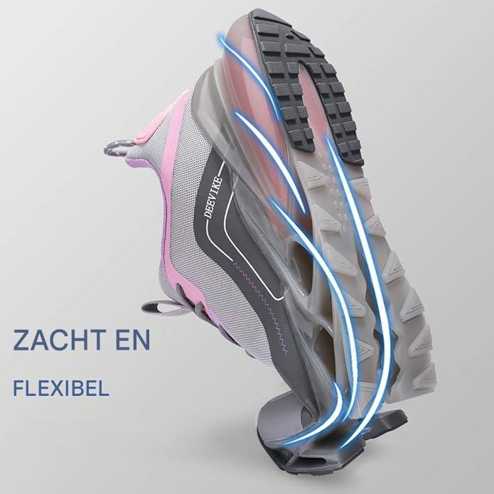 Dames Hardloopschoenen - Sneakers met Ademend Bovenwerk - Antislip Rubberen Zool - Lichtgewicht en Comfortabel - Vetersluiting - Geschikt voor Sport, Wandelen, Reizen en Outdoor Activiteiten