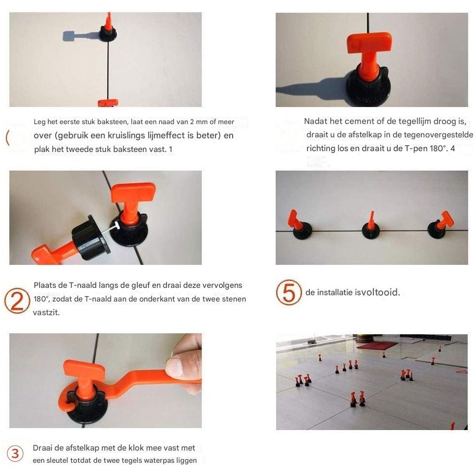 151-Delig Tegel Leveling Systeem - Herbruikbare T-Lock Tegelafstandhouders - Inclusief Tegel Levelers en Wrench - Voor Tegels van 5-17 mm Dikte - Perfecte Vloer- en Wandafwerking