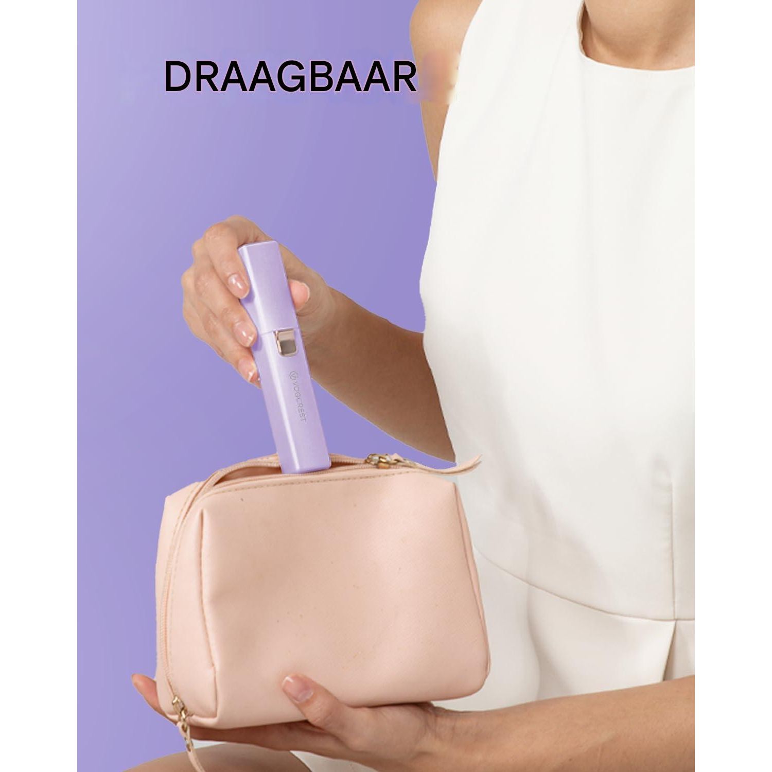Vogcrest - 2 in 1 Elektrische Gezichts- en Wenkbrauwtrimmer – Oplaadbaar via Type-C met Ingebouwde LED-Lamp – Draagbaar & Discreet – Pijnvrije Haarverwijdering voor Vrouwen – Geschikt Voor Gezicht, Lippen & Wenkbrauwen