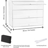 Odoxia Acryl Taartvitrine - Transparante Bakkerij Display Kast - Glazen Display Rek met 3 Lagen - Voedselvitrine voor Gebak - Taart - Brood - 50 x 23 x 39.5 cm - Incl. Labelhouders - Voor Toonbank of Keuken