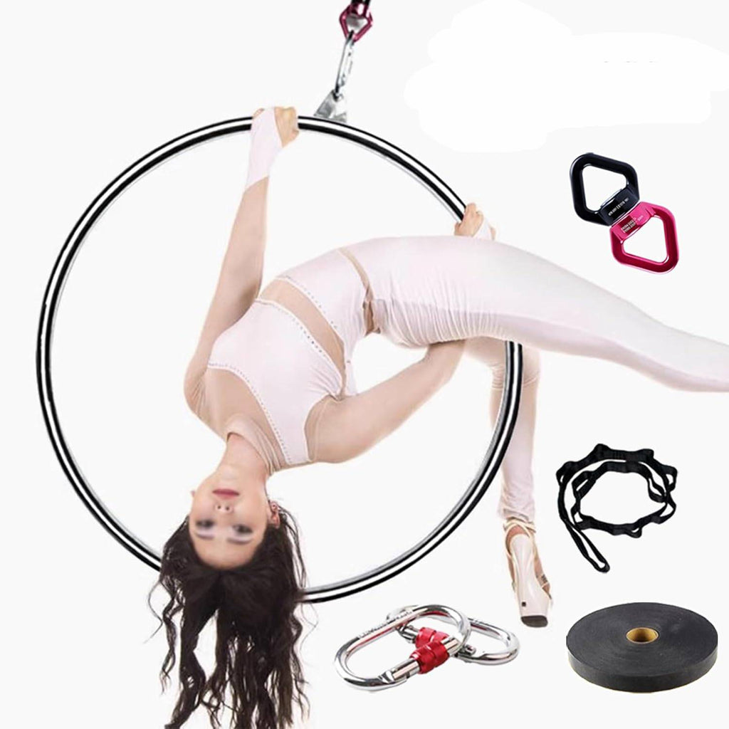 Metalen Lyra Luchtring – 85 cm Aerial Hoop voor Yoga, Gymnastiek, Acrobatiek en Circus – Complete Set met Bevestigingsmateriaal, Draagkracht 300 kg