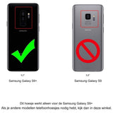 1-Stuks Hoesje voor Samsung Galaxy S9 Plus, Luxe Lederen Vouwbare Portemonnee Beschermhoes Telefoonhoesje met [Magnetische Sluiting, Kaartsleuf, Standfunctie] voor Samsung Galaxy S9 Plus (Rood)