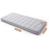 Jamdok Draagbaar Logeermatras met Gel Memory Foam – Opvouwbaar Slaapkussen met Afneembare en Wasbare Katoenen Hoes – 3-Laags Structuur met Traagschuim – Matras Topper 75 x 30 x 10 cm – Roll-Up Campingmat voor Logés, Reizen of Kinderen