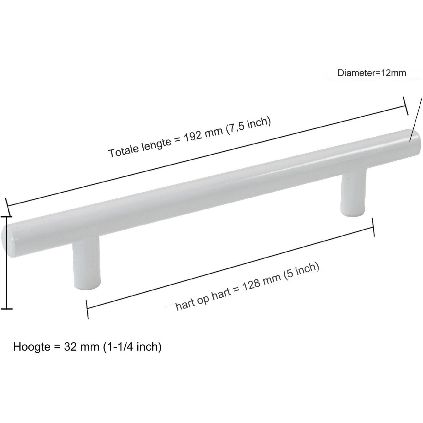 15 Stuk Moderne Witte RVS Keukenkast Handgrepen, Euro Stijl T-Bar, Geschikt voor Kasten & Laden, Duurzaam en Stijlvol, 15-Pack, Eenvoudige Installatie