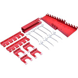 3-Delige Gereedschap Wandhouder - TL32992 Metalen Gereedschapsbord Zwart - Gereedschap Pegboard voor Garage en Werkplaats - Inclusief 8 Haken en 9 Ophangpanelen - Stevig Gereedschapsrek voor Zware Belasting en Ruimtebesparing