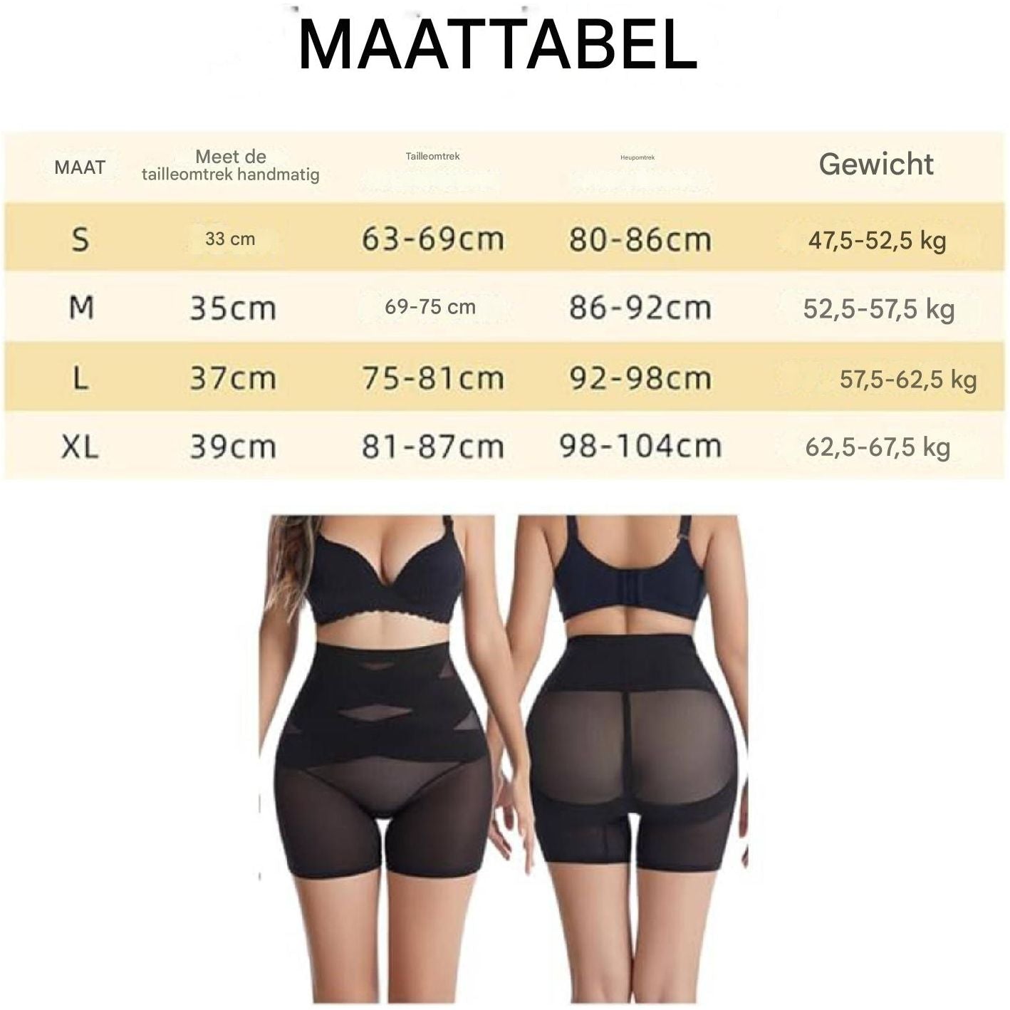 Hoge Taille Corrigerend Ondergoed - Tummy Control Slip - Anti-Schurende Shapewear - Dames Figuurcorrigerende Broek - Ademend en Comfortabel - Met Push-Up Effect - Beschikbaar in Maten S-XL