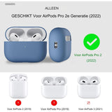 Beschermende Siliconen Hoes Voor AirPods Pro 2 2022 - Zachte Skin Met Zichtbare LED - Perfecte Pasvorm, Eenvoudig Te Installeren en Verwijderen - Langdurige Bescherming Tegen Stof en Krasjes - Verkrijgbaar in Frans Blauw en Mint Groen