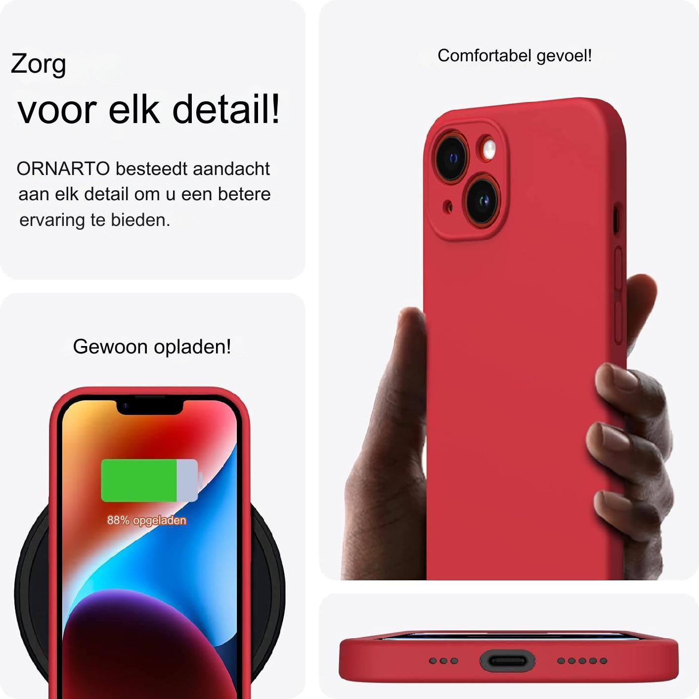 Hoesje voor iPhone 14 - Geschikt voor 6.1 inch, inclusief 2 * schermbeschermers. Vloeibare siliconen gelrubber biedt schokbestendige bescherming voor het volledige lichaam van de telefoon. Perfect voor je iPhone 14