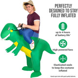 Opblaasbaar Dinosauruskostuum voor Volwassenen - Grappige Verkleedkledij voor Feestjes - Geschikt voor Halloween, Carnaval en Meer - Groen