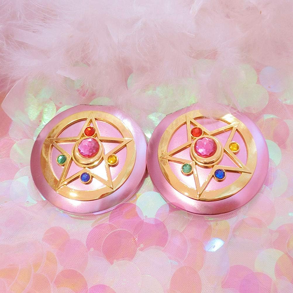 Draagbare Cosmetische Spiegel-Sailor Moon-Memory-Serie-Kristallen-Ster-Design - Dubbelzijdige-Compacte-Make-up Spiegel - Roze