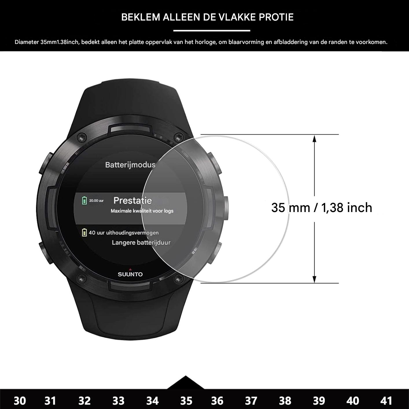 3-Pack Universele Screenprotector voor Smartwatches – Ronde Gehard Glas Bescherming (Diameter 35mm) – Anti-Kras / Anti-Vingerafdruk – 9H Hardheid – HD Helderheid – Case-Friendly Ontwerp