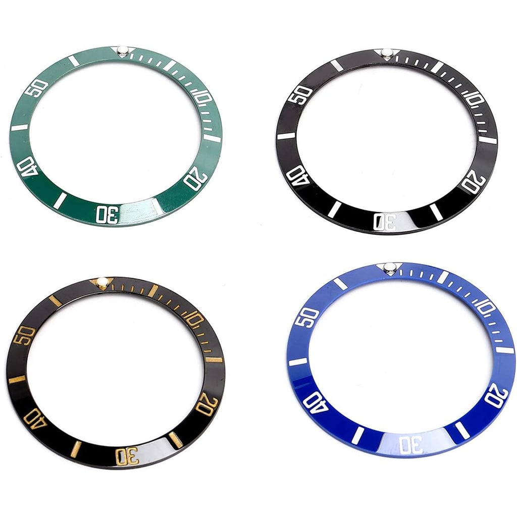 4 Stuks - Keramische Horloge Lunette Inlegset - Vervangende Ringen - 38mm Buitendiameter - Diverse Kleuren - Krasbestendig - Inclusief Opbergdoos