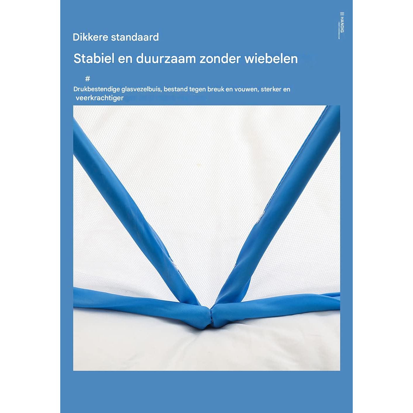 Opvouwbare Draagbare Klamboe voor Volwassenen – 190x100x80cm – Zelfstaand Muskietennet Zonder Bodem – Ademend Polyester Mesh – Anti-Mug & Insectennet voor Binnen, Camping & Reizen – Blauw | Compact & Chemisch Vrij