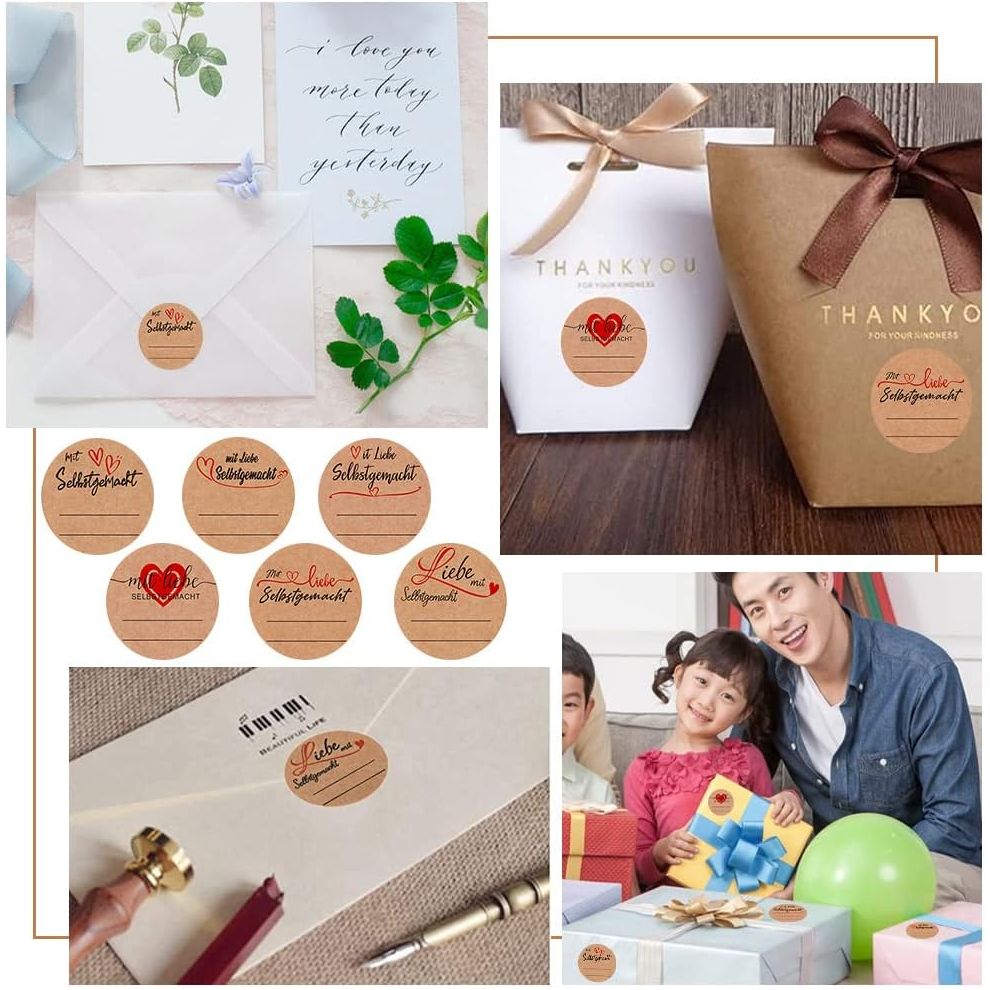 600 Stuks Ronde Kraft Jam Labels Voor Jampotten - Zelfklevende Stickers Voor Jam, Inmaakpotten en Cadeaus - Blanco Kraft Etiketten - 6 Verschillende Stijlen - Bruin - Natuurlijke Kraft Papieren Stickers - 30 Vellen x 20 Labels Per Vel
