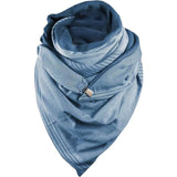 Dames Driehoekige Geruite Sjaal - Zachte Katoenen Stof - Modieus en Comfortabel - Geschikt voor Elk Seizoen - Blauw