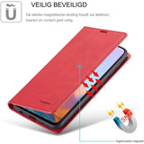 Wallet Case voor iPhone 12 Mini - Premium Leren Flip Hoes met Magnetische Folio Sluiting - Rood - Kaartsleuven en Kickstand - Volledige Bescherming, Slagbestendig en Stijlvol Ontwerp voor iPhone 12 Mini - 5.4 Inch Scherm