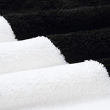 Warm Teddy Fleece Dames Sweatshirt - Comfortabele Oversized Hoodie met Zachte Voering voor Winterse Warmte - Casual Stijl en Gemak - Zwart en Wit