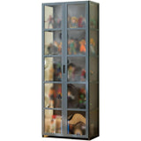 Glazen Vitrinekast voor Verzamelobjecten – 62 × 33 × 161 cm – Bamboe Frame met Transparante Acryl Panelen – Stofvrij, Duurzaam &amp; Elegant – 4 of 5 Lagen – Grijs