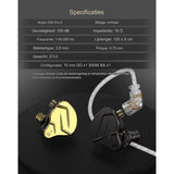 KZ ZSN Pro X Dubbele Bestuurder In-Ear Oordopjes - 1BA 1DD Bedraad Hoofdtelefoon - HiFi Sport Gaming Headset Compatibiliteit voor Telefoon Computer Tablet met Dual-Driver Technologie en Superieure Geluidskwaliteit