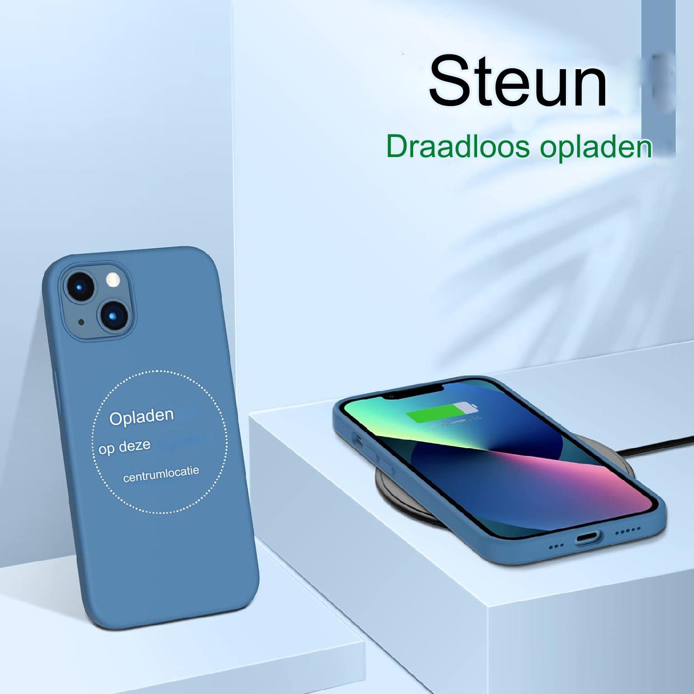 iPhone 13 Hoesje 6.1 - Compatibel met iPhone 13 en iPhone 13 Pro (6.1 inch). Slank Ontwerp van Vloeibare Siliconen met 3 Lagen voor Volledige Dekking. Zacht, Flexibel en Volledig Bedekkend Zacht Gel Rubber Hoesje voor Optimale Grip en Bescherming