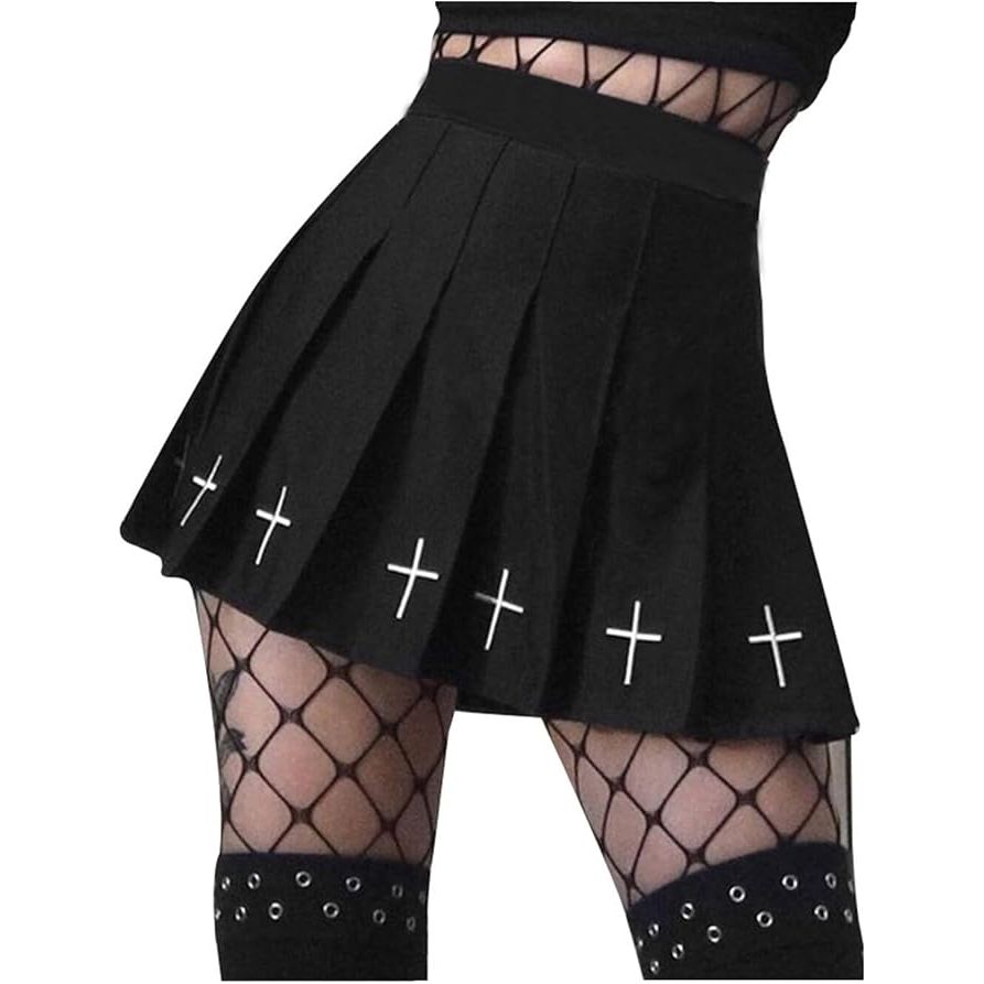 Vrouwen Mini Geplooide Rok - Gothic Punk Stijl - Schotse Ruit in Rood, Blauw, Zwart en Wit - Hoge Taille - Verkrijgbaar in S/M/L/XL/XXL
