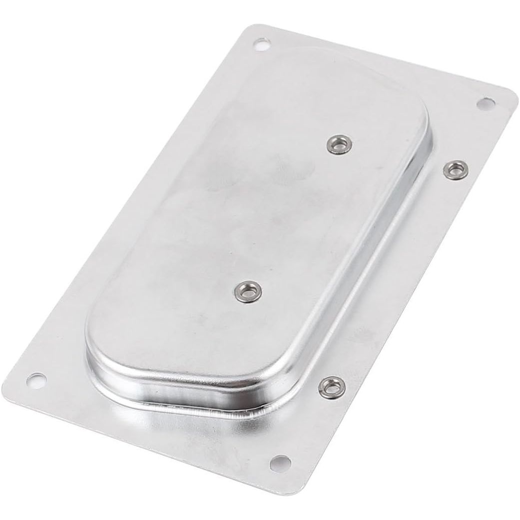 Heavy Duty Inbouw Handgreep – Rechthoekig – Metaal – 132 x 80 mm – Verzinkte Toolbox Greep – Zilver – Voor Aluminium Koffer, Gereedschapskist, Deur of Lade – 4 Gats Bevestiging – Zonder Schroeven
