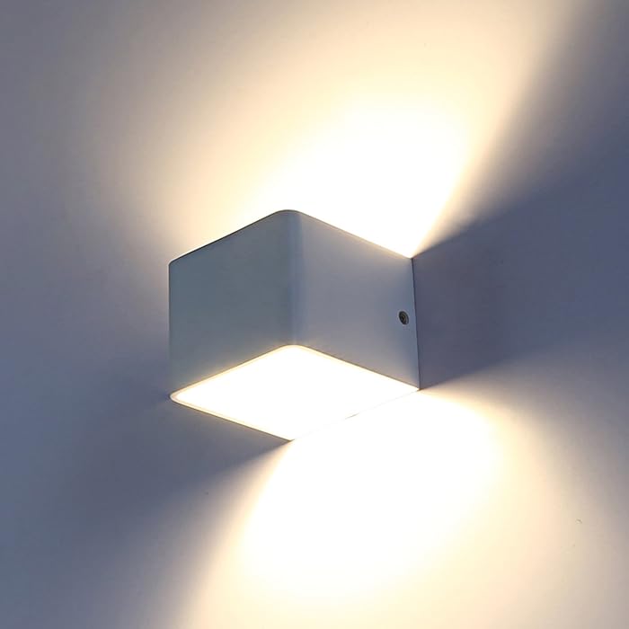 2 Stuks - Ledwandlampen voor Binnen - Up Down Verlichting - Wit Hoogwaardig Aluminium - 7 W Energieklasse A+ 2700 K Warmwit Licht - Stijlvolle en Efficiënte Wandlampen - Modern Design - Eenvoudige Installatie - Ideaal voor Woonkamer, Slaapkamer en Gang
