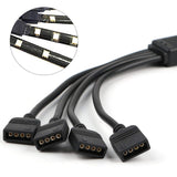 2 Stuks - LED Strip Connector - 4-Pins RGB Splitter Kabel Voor LED Strip - 1 naar 4 Poorten - Voor LED Kleurveranderende Strips - 30cm Lengte - Inclusief 12 x 4-Pin Connectoren - Ideaal voor 5050/3528 LED Strips