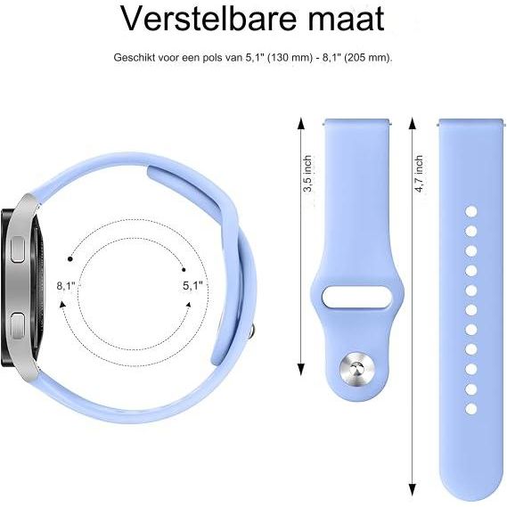 3 Stuks - Siliconen Horloge / Smartwatch Vervangingsbandjes - 20mm - Mint Blauw / Paars / Roze - Voor Smartwatches - Duurzaam en Flexibel - Comfortabel en Stijlvol - Waterbestendig en Huidvriendelijk - Universele Maat - Ideaal voor Dagelijks Gebruik
