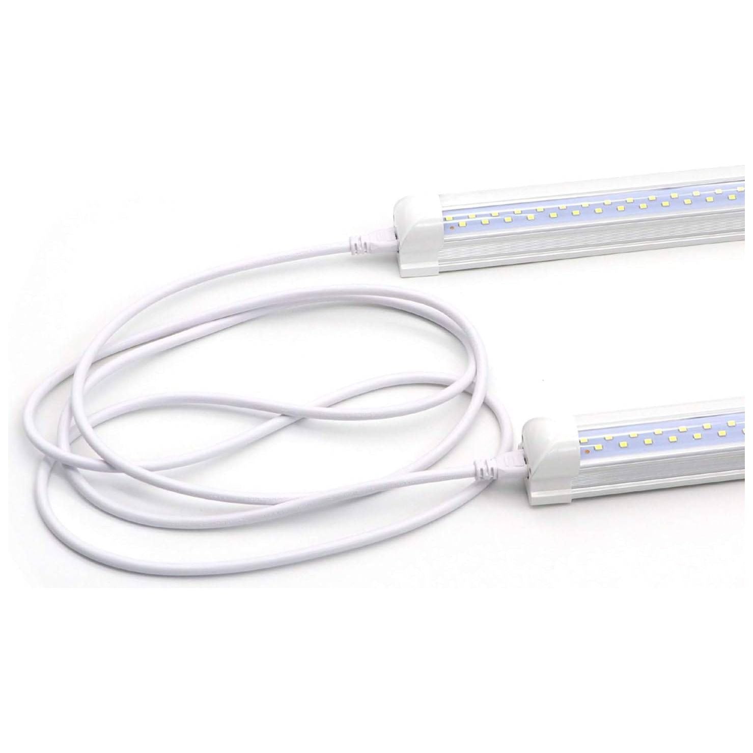 T5 T8 Verlengsnoer van 1,2m - 3-Polige Voedingskabel voor LED Buisverlichting - Koppelbare Connector Koord voor Enkele LED Werkplaatsverlichting en Onderkast Verlichting