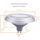 AR111 GU10 LED Dimbare Lamp - 15W - 3000K Warm Wit - 30° Stralingshoek - 1500 Lumen - Vervangt 120W Halogeenlamp - SMD AC175-265V - Es111/Qr111 Reflector Downlight - Voor Commerciële en Thuisverlichting