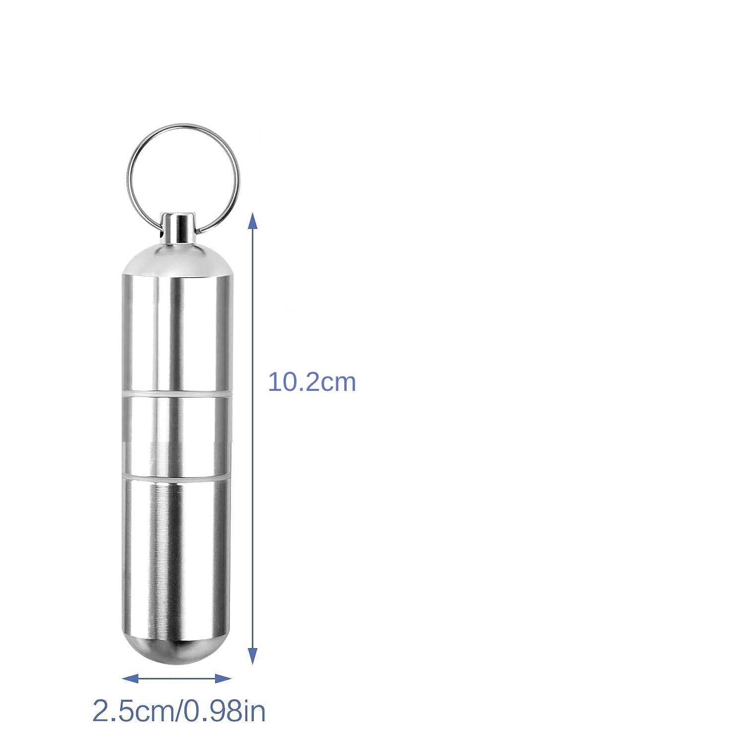 2 Stuks - Draagbare Aluminium Sigarettenhouder Set - Waterdichte Rond Sigarettenbox met Karabijnhaak voor Buitenreizen - 2 Stuks (12x2.5cm)