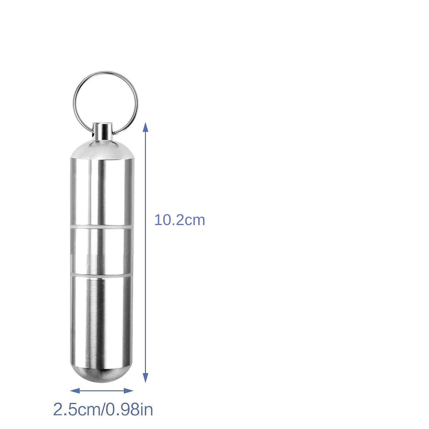 2 Stuks - Draagbare Aluminium Sigarettenhouder Set - Waterdichte Rond Sigarettenbox met Karabijnhaak voor Buitenreizen - 2 Stuks (12x2.5cm)